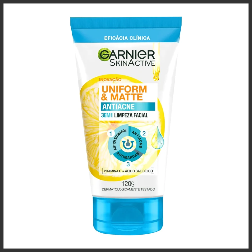 melhor sabonete para cravos e acne leve Garnier Uniform & Matte Antiacne