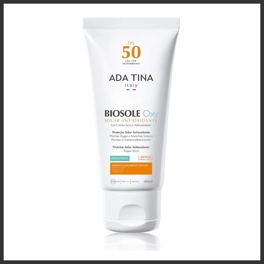 melhor protetor solar para pele oleosa Ada Tina Biosole Oxy FPS 50