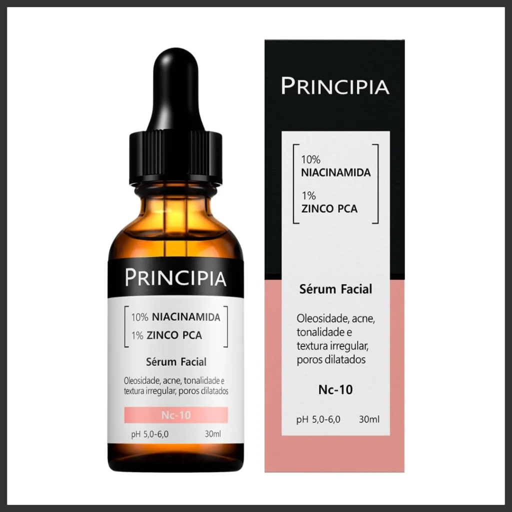 Embalagem do Sérum Principia 10% Niacinamida + Zinco PCA NC-10