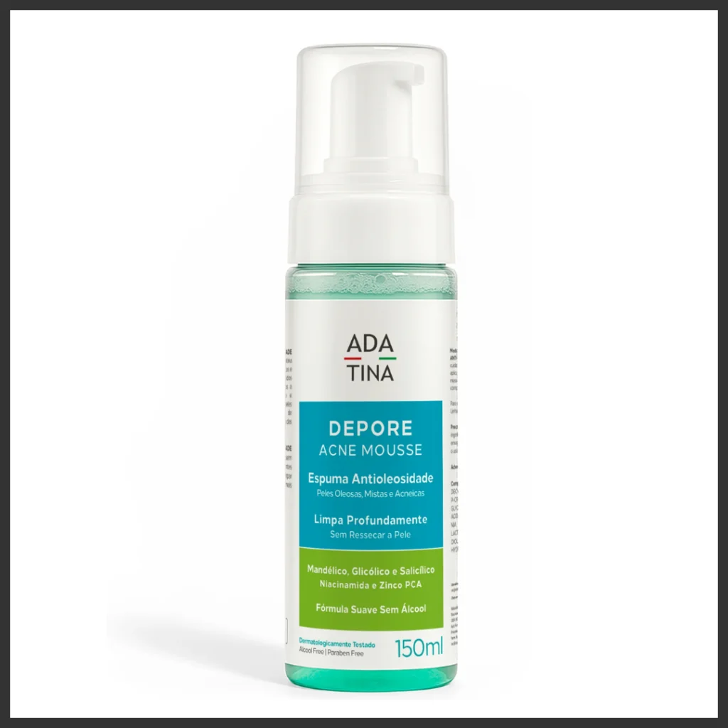 frasco Depore Acne Mousse Ada Tina para pele oleosa