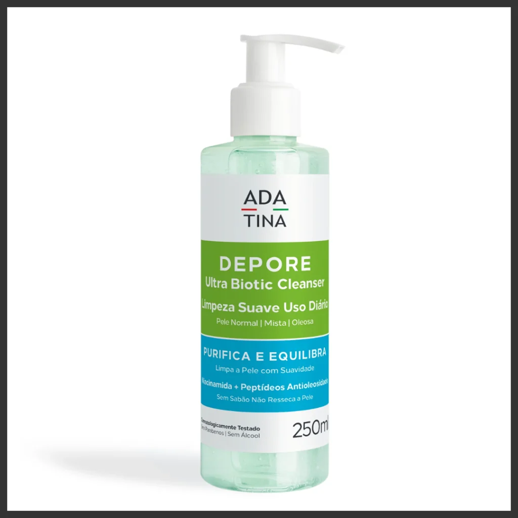 frasco Depore Ultra Biotic Cleanser  Ada Tina para pele oleosa