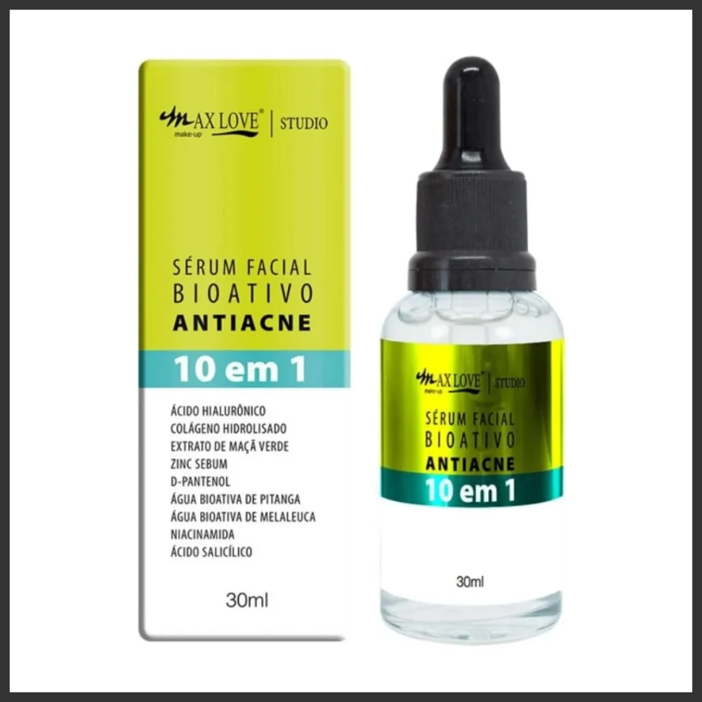 embalagem Max Love Sérum Facial Antiacne