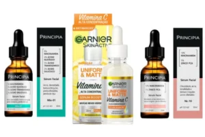 embalagens do top 3 melhor serum com niacinamida para pele oleosa