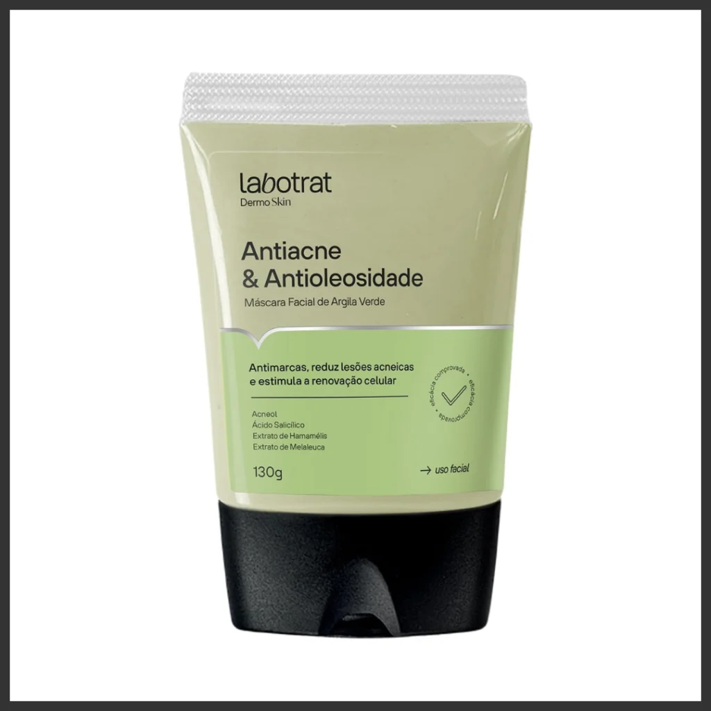 frasco Labotrat Máscara Facial Argila Verde Antiacne