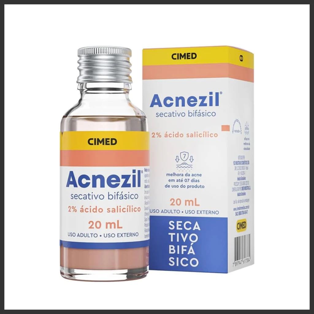 Acnezil Bifásico, gel secativo com Ácido salicílico e niacinamida com bom custo-benefício
