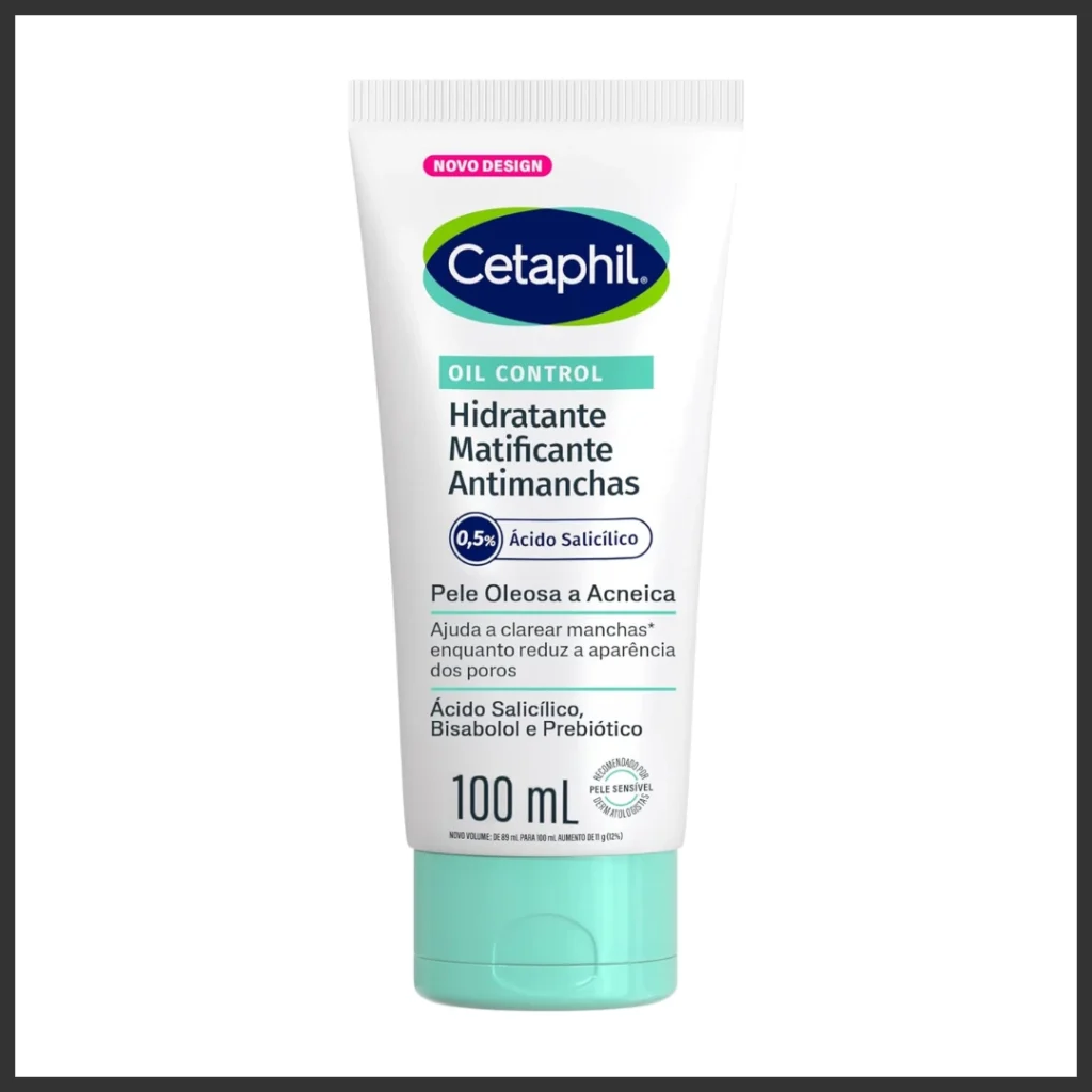 frasco Cetaphil Oil Control, hidratante em gel para pele oleosa com acne.