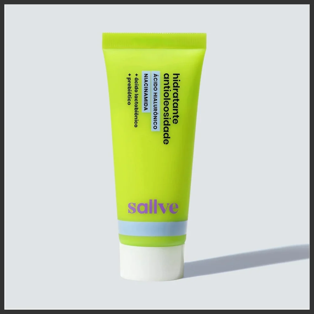 frasco Sallve Hidratante Antioleosidade, hidratante em gel para controle de brilho intenso